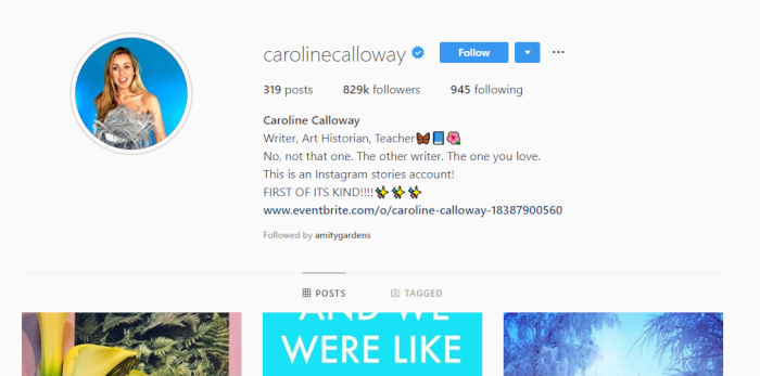 Caroline Calloway Instagram Front Page