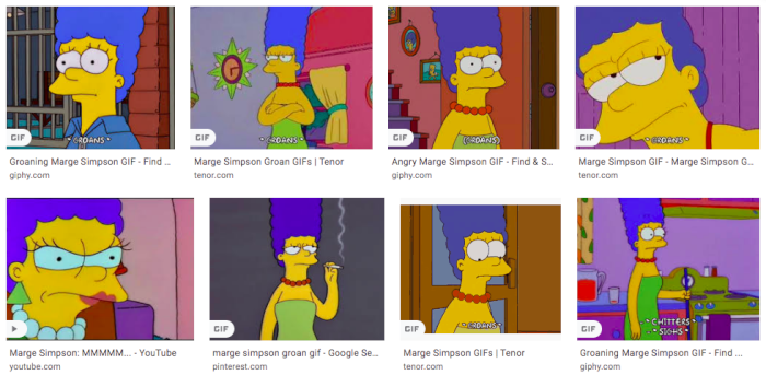 Marge groan Google search.png