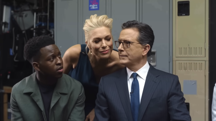 Stephen Colbert Gets A Pep Talk From the Cast Of 'Ted Lasso'